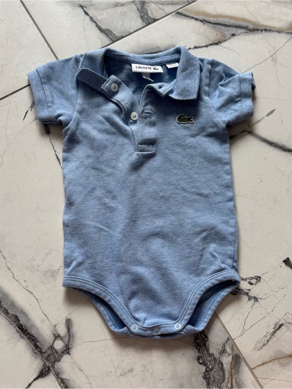 Lacoste Baby Polo One-Piece Bodysuit in Light Blue